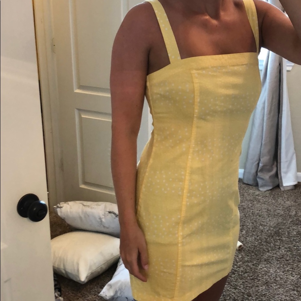 Yellow polkadot dress